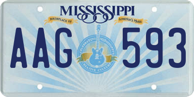 MS license plate AAG593