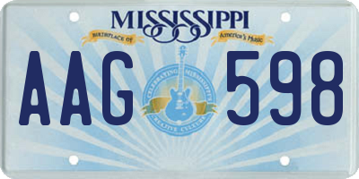 MS license plate AAG598