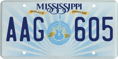 MS license plate AAG605