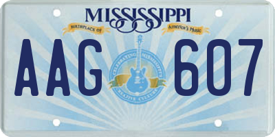 MS license plate AAG607