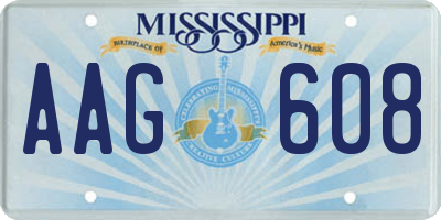 MS license plate AAG608