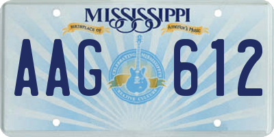 MS license plate AAG612
