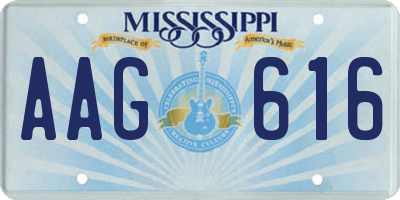 MS license plate AAG616