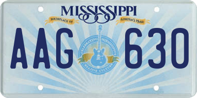 MS license plate AAG630