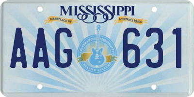 MS license plate AAG631