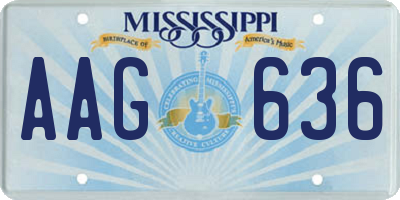 MS license plate AAG636