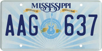 MS license plate AAG637