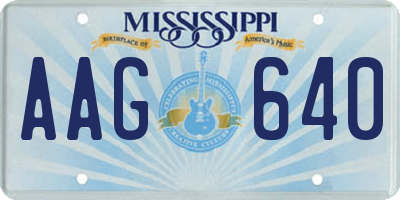 MS license plate AAG640