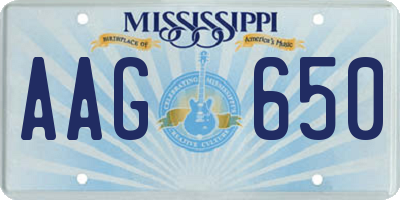 MS license plate AAG650