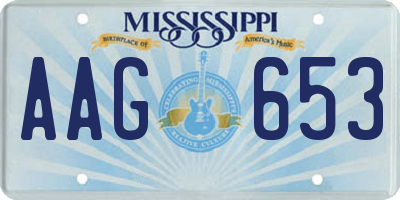 MS license plate AAG653