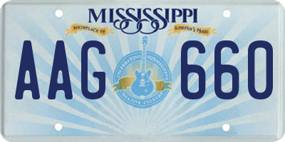 MS license plate AAG660