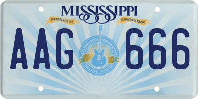 MS license plate AAG666