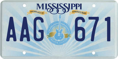 MS license plate AAG671