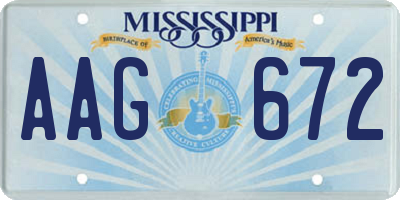 MS license plate AAG672