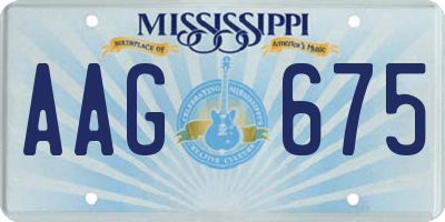 MS license plate AAG675