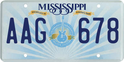 MS license plate AAG678