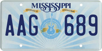 MS license plate AAG689