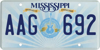 MS license plate AAG692