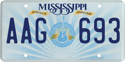 MS license plate AAG693