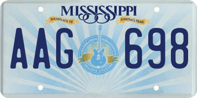 MS license plate AAG698