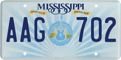 MS license plate AAG702