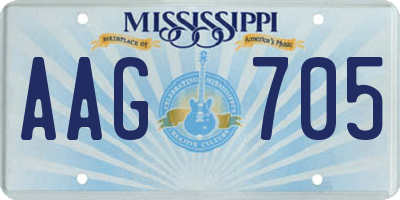 MS license plate AAG705