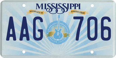 MS license plate AAG706