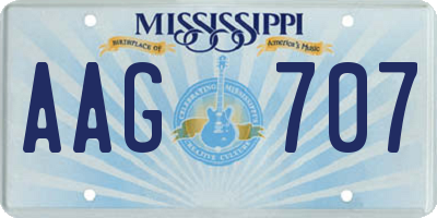 MS license plate AAG707