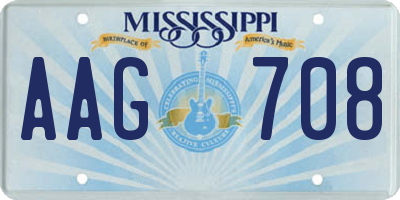 MS license plate AAG708