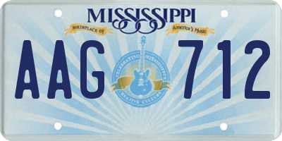 MS license plate AAG712