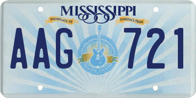 MS license plate AAG721