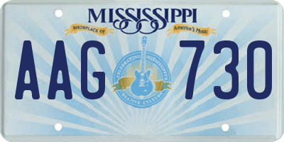 MS license plate AAG730