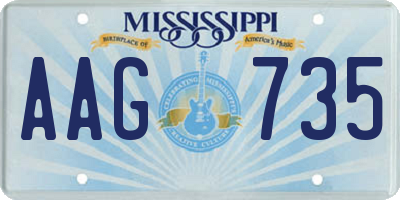 MS license plate AAG735