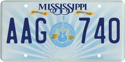 MS license plate AAG740