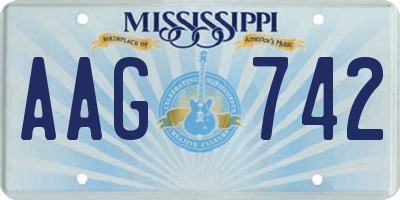 MS license plate AAG742