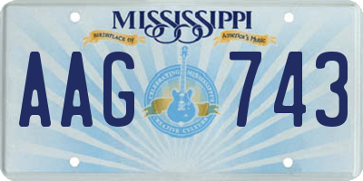 MS license plate AAG743