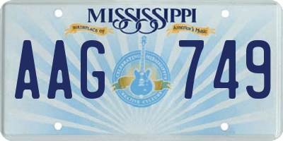 MS license plate AAG749