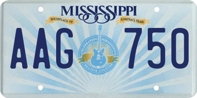 MS license plate AAG750