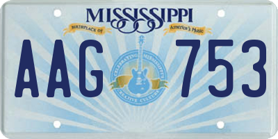 MS license plate AAG753