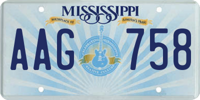 MS license plate AAG758