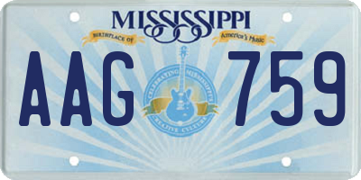 MS license plate AAG759