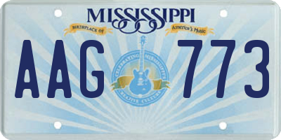 MS license plate AAG773