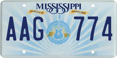 MS license plate AAG774