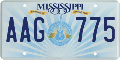 MS license plate AAG775