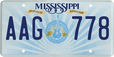 MS license plate AAG778