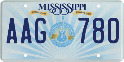 MS license plate AAG780