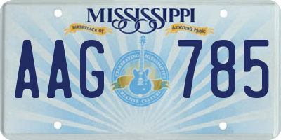 MS license plate AAG785