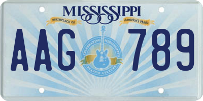 MS license plate AAG789