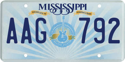 MS license plate AAG792