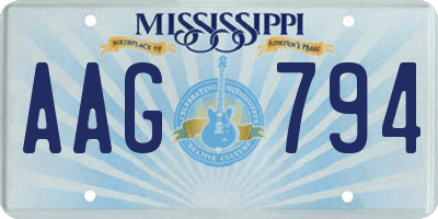 MS license plate AAG794